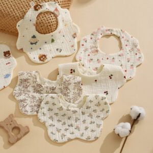 Saliva towel baby six-layer scarf baby scarf petal bib
